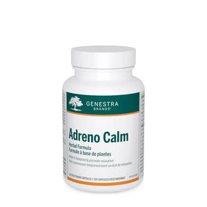 Bottle of Adreno Calm supplement by Genestra Brands on a white background - okotoks hc pharmacy