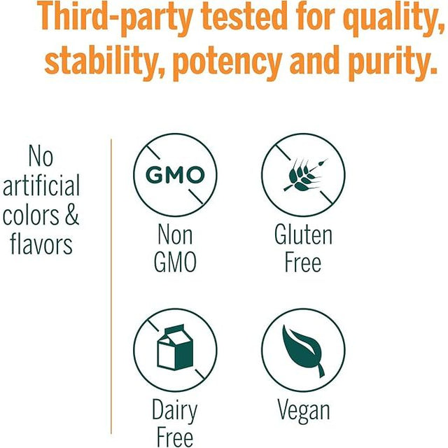 Product label with third-party testing information, allergen icons, and product attributes on a white background. - okotoks hc pharmacy
