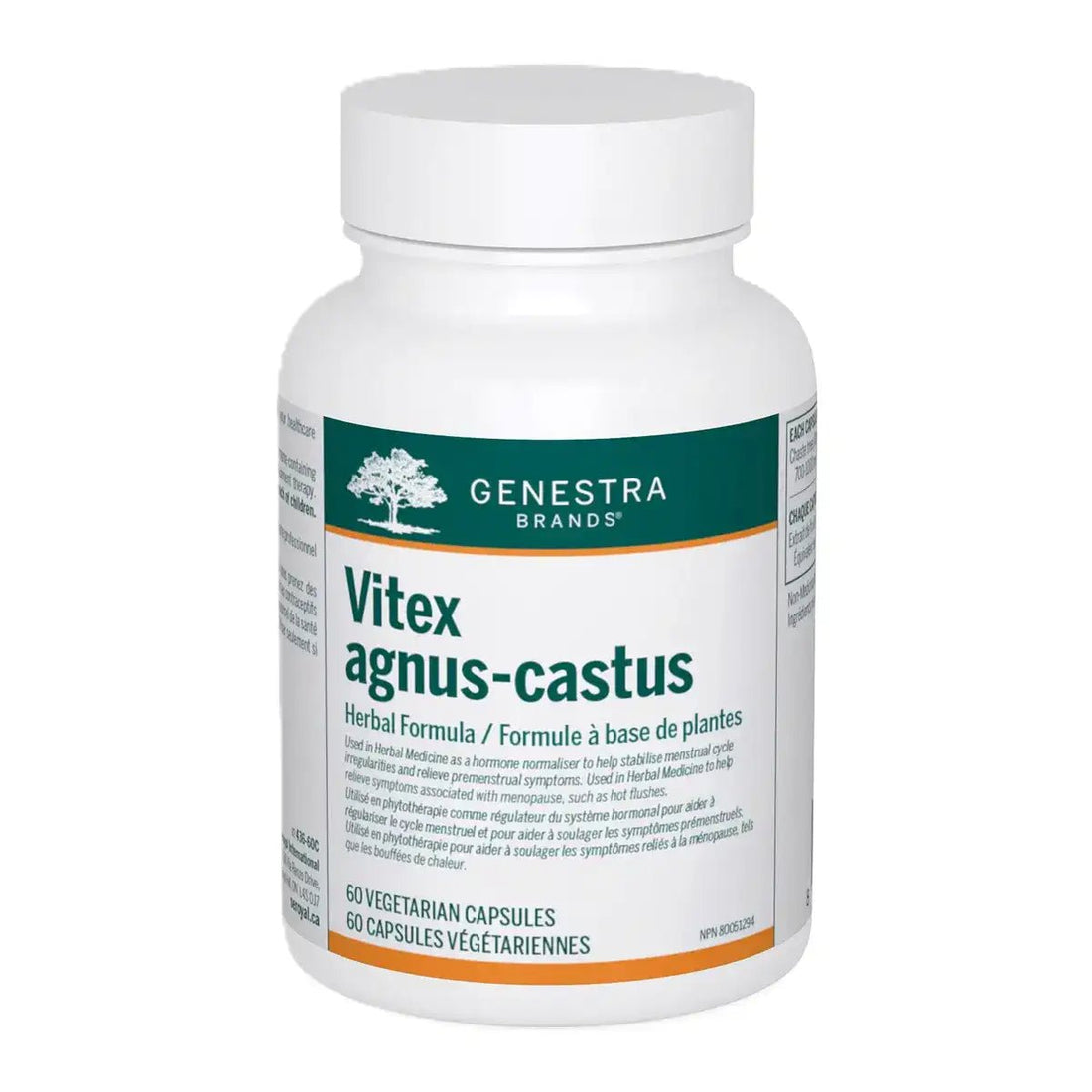 Genestra Vitex agnus-castus supplement bottle on a white background - okotoks hc pharmacy