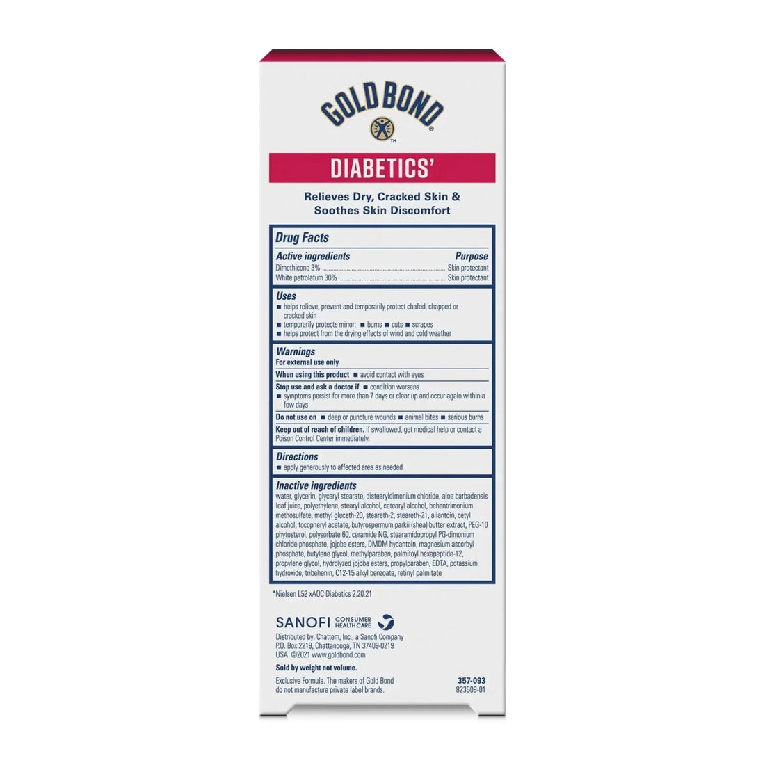 Gold Bond Diabetics skin care product packaging on a white background - okotoks hc pharmacy