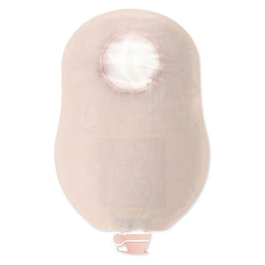 A translucent beige adhesive pouch with a circular opening at the top and a small pink connector at the bottom, shown on a plain white background. - okotoks hc pharmacy