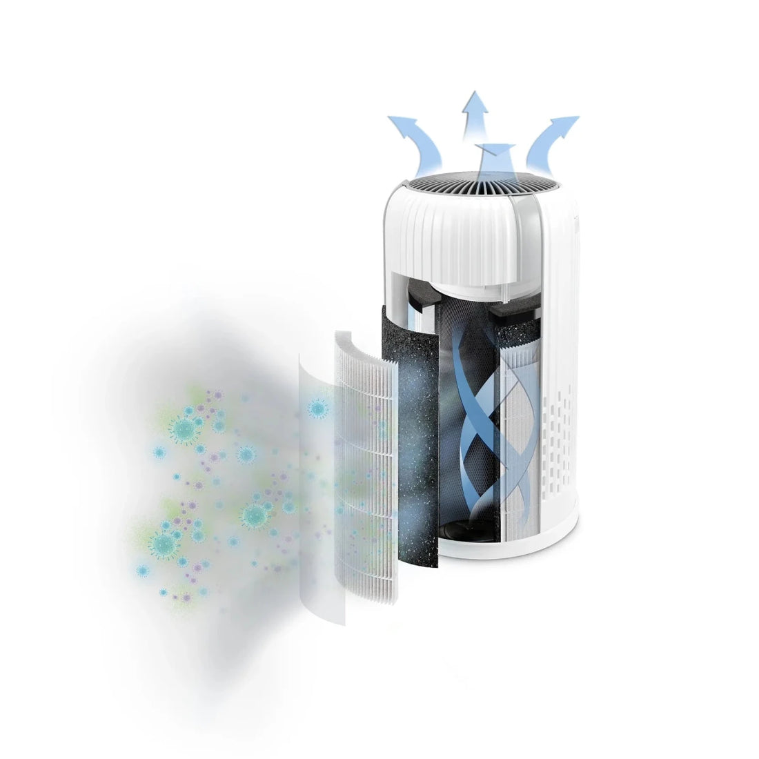 Air purifier with filter removal illustration on a white background - okotoks hc pharmacy