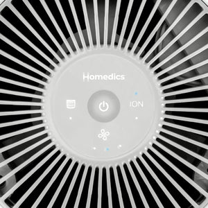 Close-up of a Homedics air purifier with control panel - okotoks hc pharmacy
