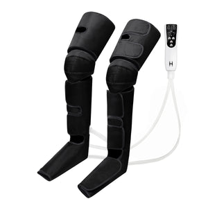 Black leg massager with remote control on a white background - okotoks hc pharmacy