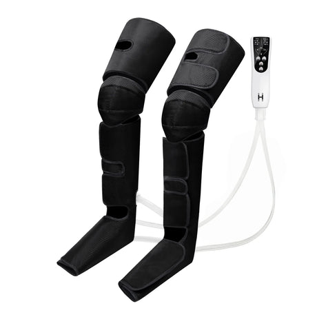 Black leg massager with remote control on a white background - okotoks hc pharmacy