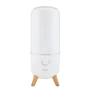 White humidifier with wooden legs on a white background - okotoks hc pharmacy