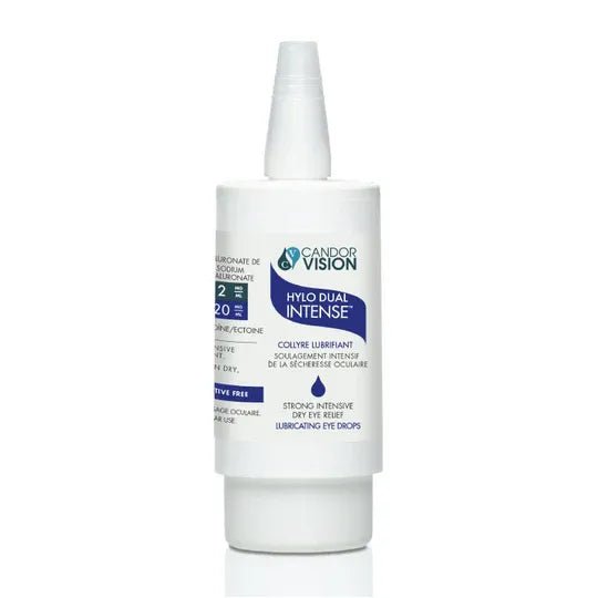 Candor Vision Hylo Dual Intense eye drop bottle on a white background - okotoks hc pharmacy