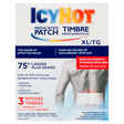 Icy Hot Medicated Patch packaging with a person wearing a patch on their back. - Okotoks HC Pharmacy