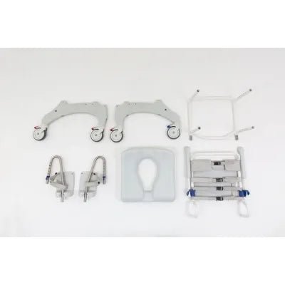 Set of medical equipment components on a white background - okotoks hc pharmacy