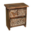 Wooden jewellery box with butterfly and floral patterns on a white background - okotoks hc pharmacy