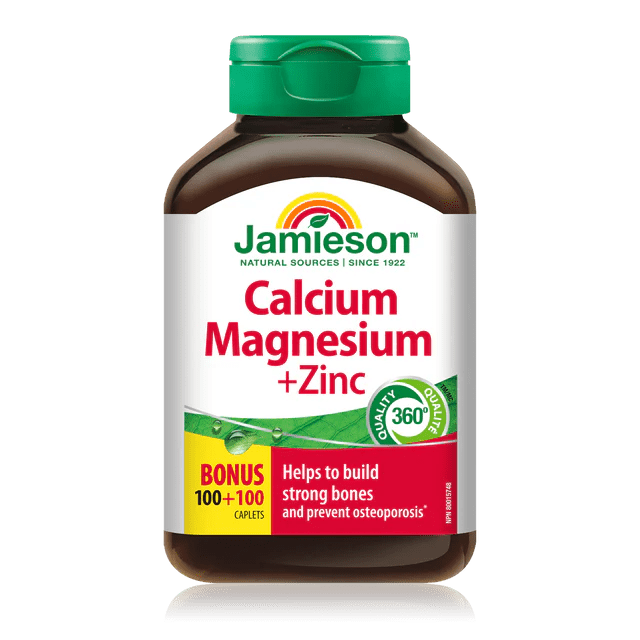 Jamieson calcium magnesium zinc 100+100 caplets - Okotoks HC Pharmacy