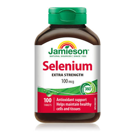 Jamieson Selenium Extra Strength supplement bottle on a white background - okotoks hc pharmacy
