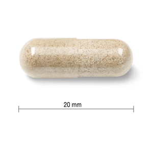 Beige capsule pill with a measurement label on a white background - Okotoks HC Pharmacy