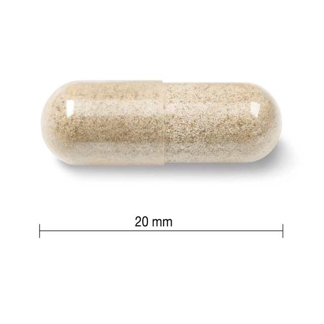 Beige capsule pill with a measurement label on a white background - Okotoks HC Pharmacy
