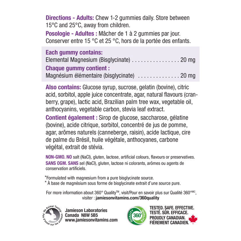 Jamieson Magnesium Bisglycinate Gummies ingredients - okotoks hc pharmacy