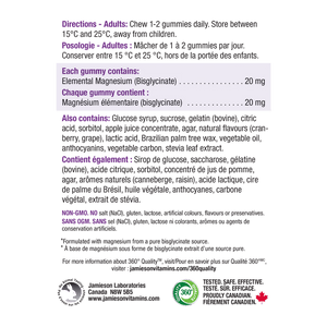 Jamieson Magnesium Bisglycinate Gummies ingredients - okotoks hc pharmacy
