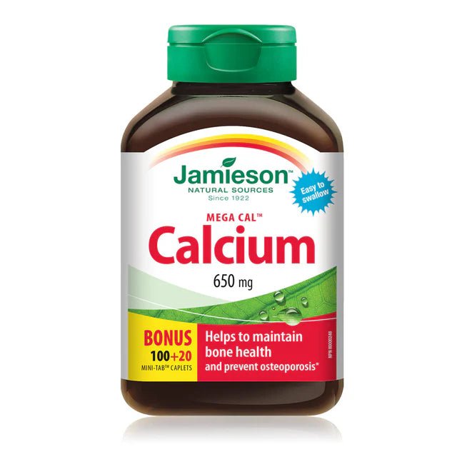 Jamieson mega cal calcium 650 mg 100+20 caplets - Okotoks HC Pharmacy
