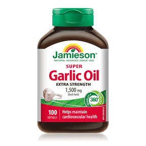 Jamieson super garlic oil extra strength 1500mg 100 softgels - Okotoks HC Pharmacy