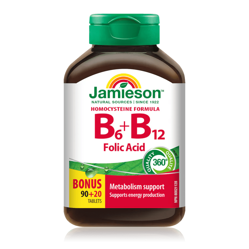 Jamieson Vitamin B6 + B12 & Folic Acid - 90+20 Tablets - okotoks hc pharmacy