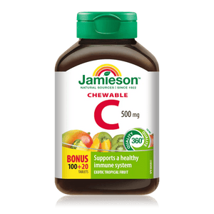 Jamieson vitamin c chewable tropical fruit 100+20 tablets - Okotoks HC Pharmacy