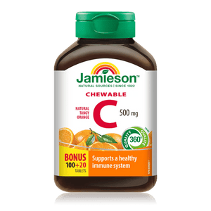 Jamieson vitamin c chewables orange 500mg 100+20 tabs - Okotoks HC Pharmacy