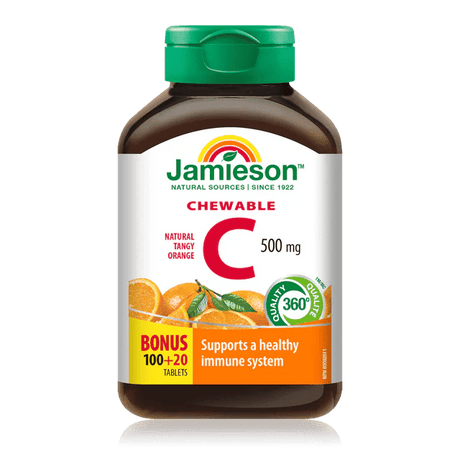 Jamieson vitamin c chewables orange 500mg 100+20 tabs - Okotoks HC Pharmacy