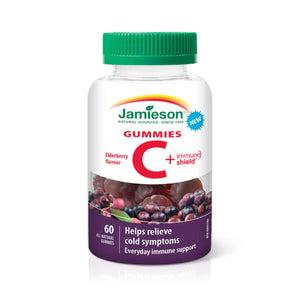 Jamieson Vitamin C+ Elderberry Immune Shield Gummies 60 - Okotoks HC Pharmacy