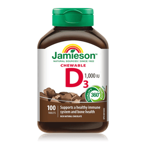Jamieson vitamin d3 chewable chocolate 1000iu 100 tablets - Okotoks HC Pharmacy