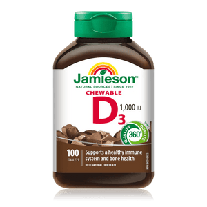 Jamieson vitamin d3 chewable chocolate 1000iu 100 tablets - Okotoks HC Pharmacy