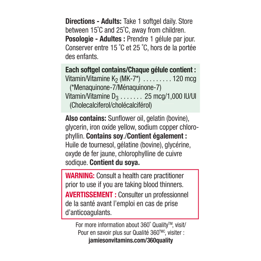 Vitamin supplement label with directions, ingredients, and warning information on a white background. - okotoks hc pharmacy