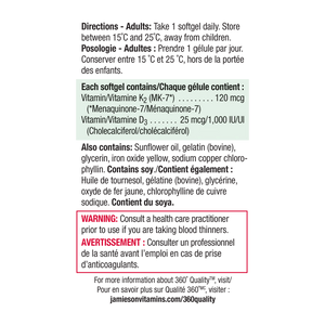 Vitamin supplement label with directions, ingredients, and warning information on a white background. - okotoks hc pharmacy