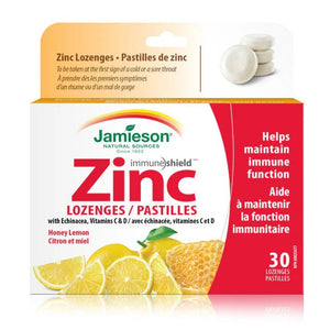Jamieson zinc lozenges honey lemon 30 - Okotoks HC Pharmacy