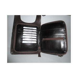 Black leather wallet with card holder on a light gray background - okotoks hc pharmacy