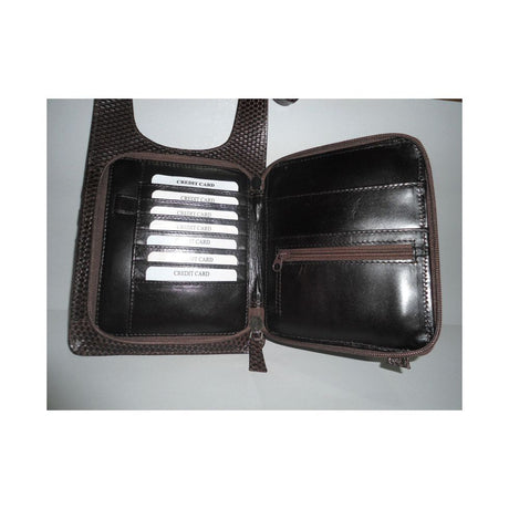 Black leather wallet with card holder on a light gray background - okotoks hc pharmacy