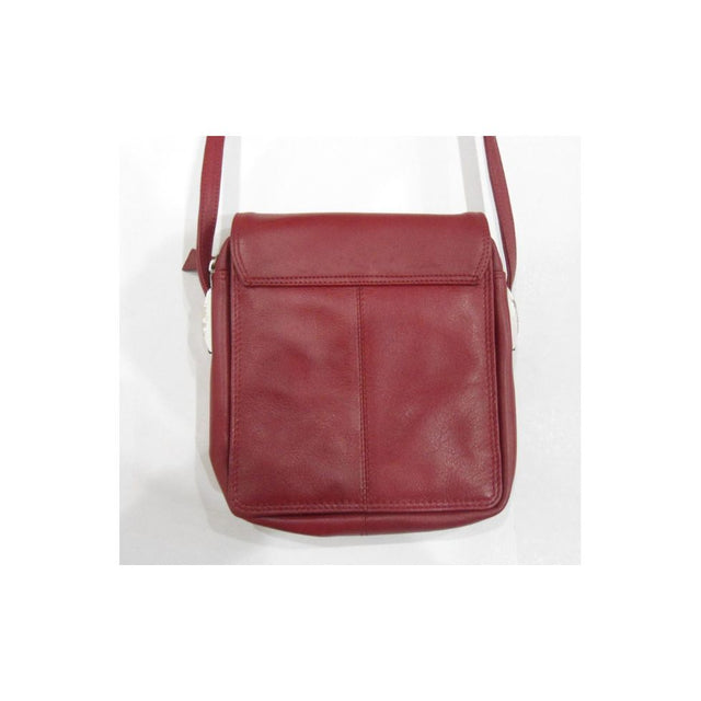 Red leather crossbody bag on a white background - okotoks hc pharmacy