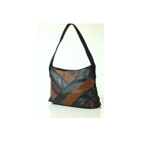Multicolored patchwork handbag on a white background - okotoks hc pharmacy