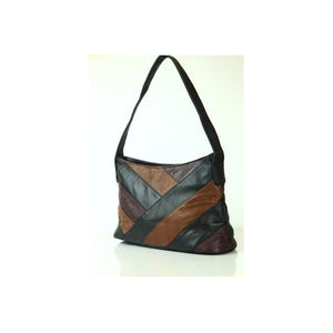 Multicolored patchwork handbag on a white background - okotoks hc pharmacy
