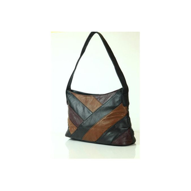 Multicolored patchwork handbag on a white background - okotoks hc pharmacy