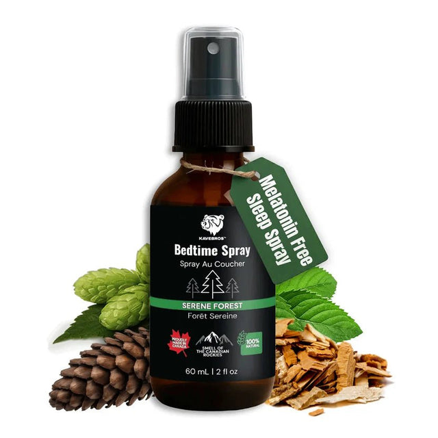 Bedtime spray bottle with natural elements on a white background. - okotoks hc pharmacy
