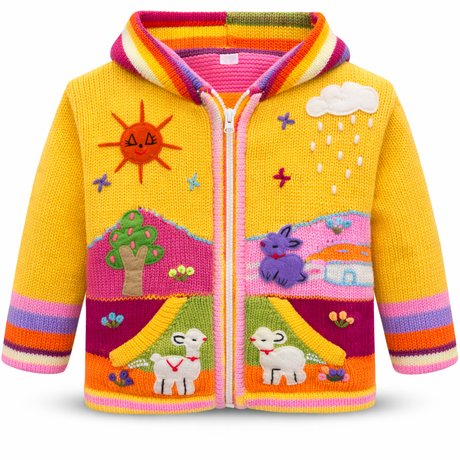 Kids Colourful Knitted Hoodie Sweater 75413 - okotoks hc pharmacy