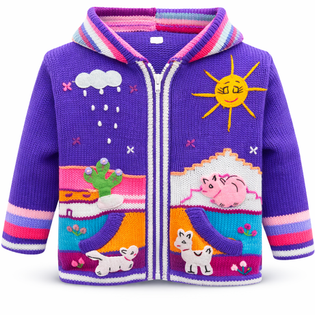 Kids Colourful Knitted Hoodie Sweater 75413 - okotoks hc pharmacy