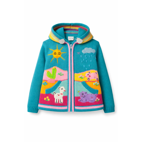 Colorful children's jacket with cartoon designs on a white background - okotoks hc pharmacy