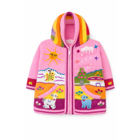 Colorful children's jacket with cartoon designs on a white background - okotoks hc pharmacy