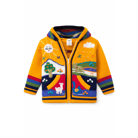 Colorful children's jacket with embroidered designs on a white background - okotoks hc pharmacy