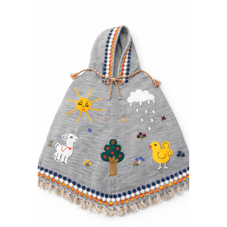 Children's hooded poncho with colorful designs on a white background - okotoks hc pharmacy