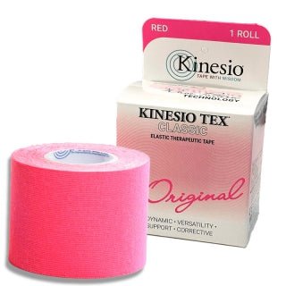 Pink Kinesio Tex tape with packaging on a white background - okotoks hc pharmacy