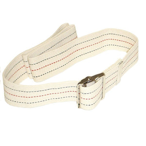 Beige belt with red stitching on a white background - okotoks hc pharmacy