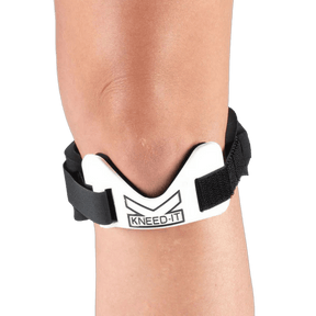 KNEED-IT knee brace on a person's knee with a white background - okotoks hc pharmacy