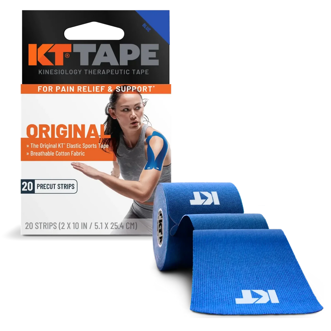 KT Tape Original Cotton Elastic Sports Tape blue - okotoks hc pharmacy