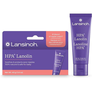 Lansinoh HPA Lanolin packaging and tube on a white background - okotoks hc pharmacy